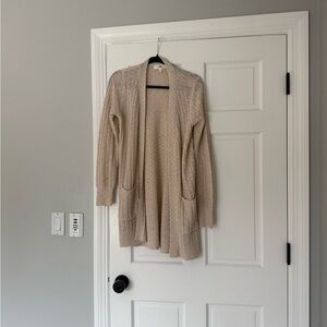 Cozy Cream Open-Front Cardigan